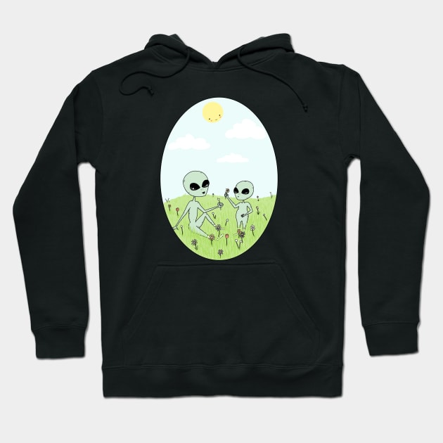 Spring Aliens Hoodie by Little Spooky Studio